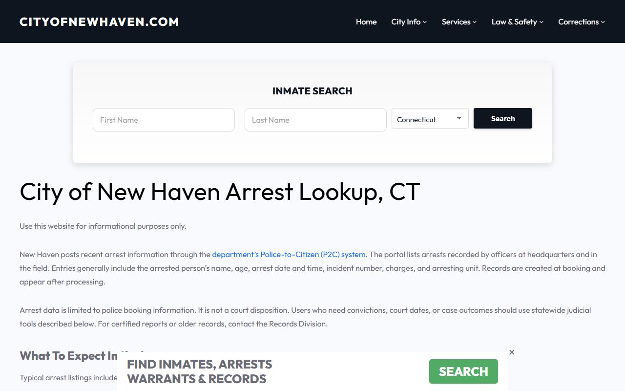 New Haven County jail mugshots source